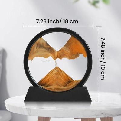 Inspire Essentials 3D Moving Sand Art Frame With Flowing Hourglass Landscape Decor yellow