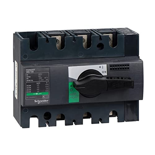 Schneider Electric lastscheidingsschakelaar 28908, 3P, 100A/690V AC/250V DC, zwart met draaihendel
