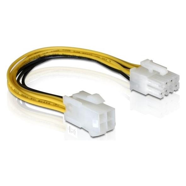 Delock Kabel Stromversorgung 4Pol auf 8Pol Mini (15 cm, 4 pin CPU) (82405)