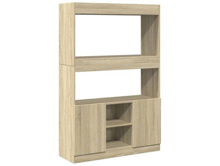 KDVXBCQJH Highboard Sonoma-Eiche 92x33x140 cm Holzwerkstoff Standregal Vielseitiger Beistellschrank mit Türen für Wohnzimmer, Schlafzimmer oder Büro. Bietet strukturierten Stauraum.