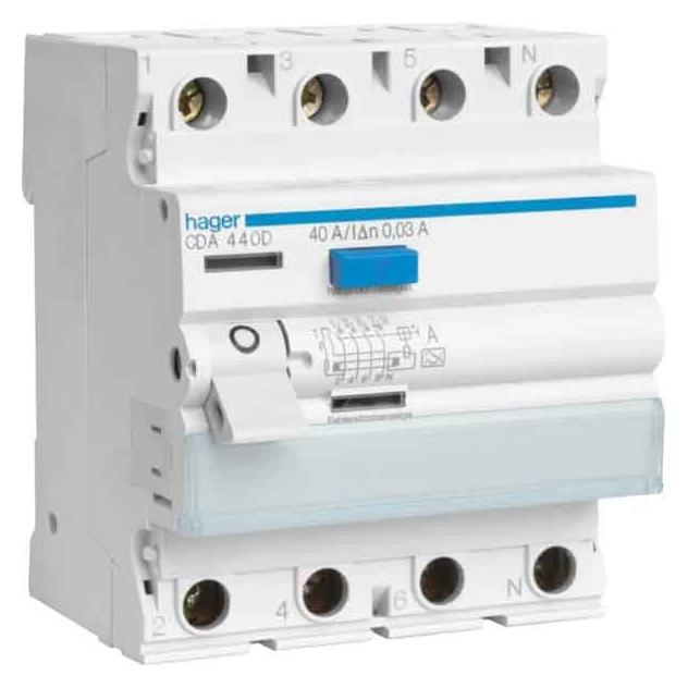 Hager HAG CEA463D Fi-Schalter 4P 6kA 63A 100mA Typ A (CEA463D)