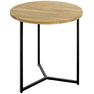 Haku-Möbel Beistelltisch 37336, Sacramento, eiche, rund, 45 x 45cm (Ø/H), aus Massivholz / Metall