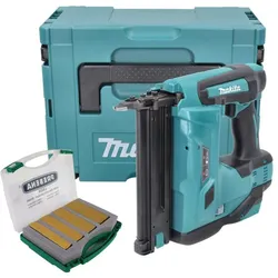 Makita, Tacker + Nagelpistole, DBN 500 ZJ Akku Stauchkopfnagler 18 V 15-50 mm + Makpac + Stauchkopfnägel J-Box 8000 Stück -