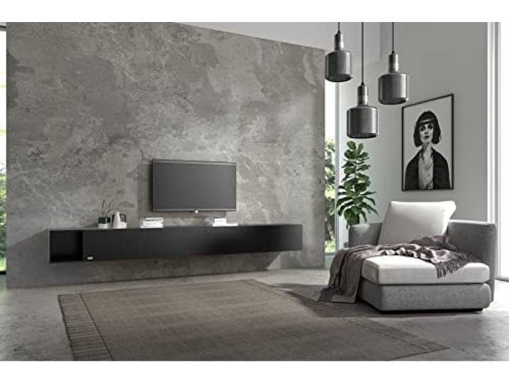 Wuun® Somero Lowboard Tv-Board Wohnwand SW6 (TV-Board: Schwarz-Matt/Box: Schwarz-Matt, 270cm ((120cm x 2) + 30cm))