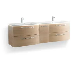 Pelipal Doppelwaschtisch-Set P-con 2.0 Holzoptik Braun Eiche
