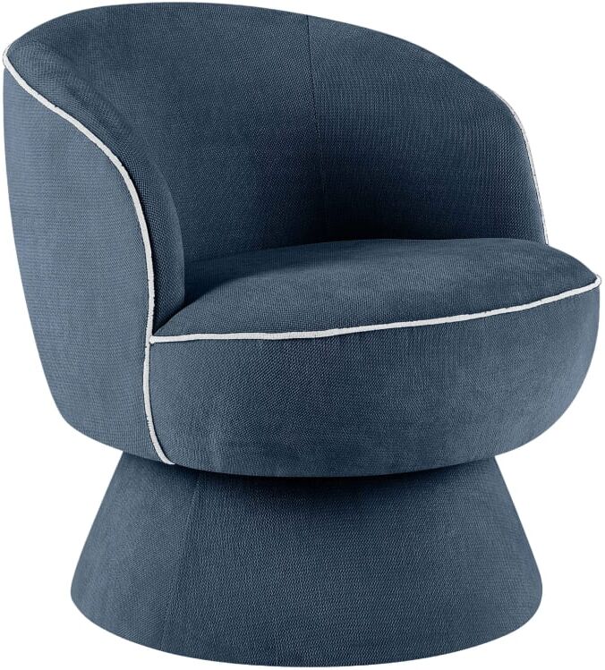 Oviala Fauteuil pivotant en tissu bleu foncé Bleu 66x71x80cm