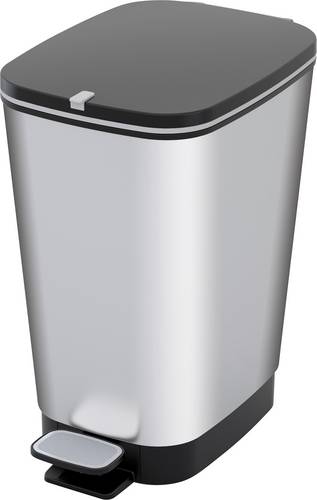 Curver CHIC BIN STYLE Abfallbehälter M [25L], silber 272236 Mülleimer Kunststoff Silber 1St.