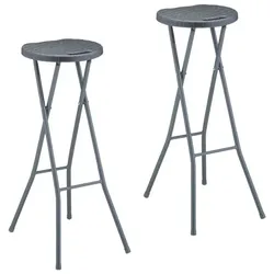 Relaxdays Barhocker 2er Set Grau