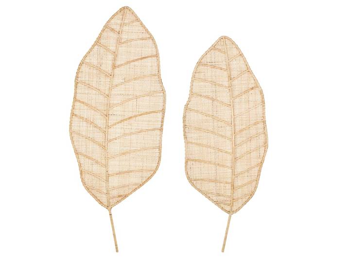 2er Set Wanddeko aus Rattan 38x100cm