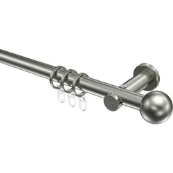 GARDINENSTANGE Platon Luino 120 cm, 1-läufig, 20 mm Ø Edelstahl-Optik