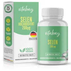Selen 200 μg Hochdosiert+vegan Tabletten 180 St