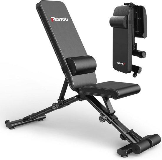Famanu Fitnessbank Verstellbar - 400 kg Belastbarkeit - Schwarz
