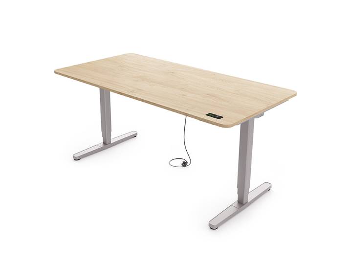 Elektrisch höhenverstellbarer Schreibtisch 200x80 cm, Eiche hell/Grau - Yaasa Desk Pro