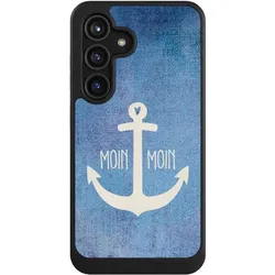 Nivocase Hülle für Samsung Galaxy S24 Handyhülle NIVOcore Case Schwarz Anker Blau maritim (Samsung Galaxy S24), Smartphone Hülle, Blau, Schwarz