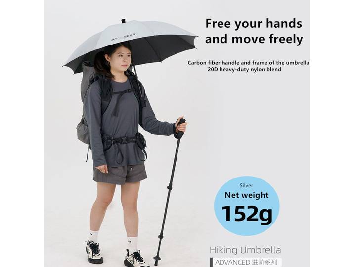 Parapluie de randonnée ultraléger 3F UL GEAR, housse soleil et pluie, équipement de voyage compact UPF 50+ pour la randonnée et les activités de plein air