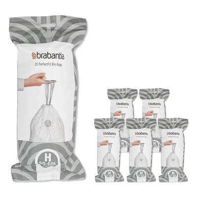 von 6 Rollen à 20 Müllbeutel 50/60 l Code H - Lot 6000 cl Weiß Anderer Kunststoff Brabantia