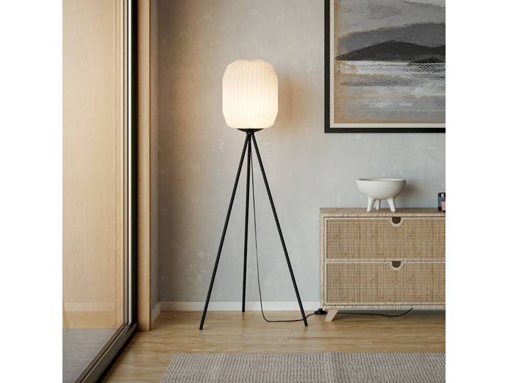 EGLO Stehlampe Belgrave, schwarz, für Wohn- / Esszimmer, Metall, Modern, Tripod Stehleuchte