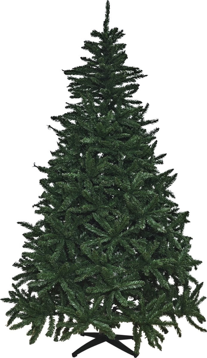 Groene kunstkerstboom van 220 cm met uitvouwsysteem