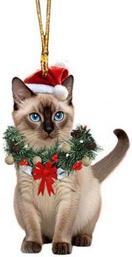 Multicon Wholesale Hub Pendant Christmas Cat Ornaments, Christmas Car Home Decoration, Acrylic Cat Decorations For Christmas Garlands siamese Kitten