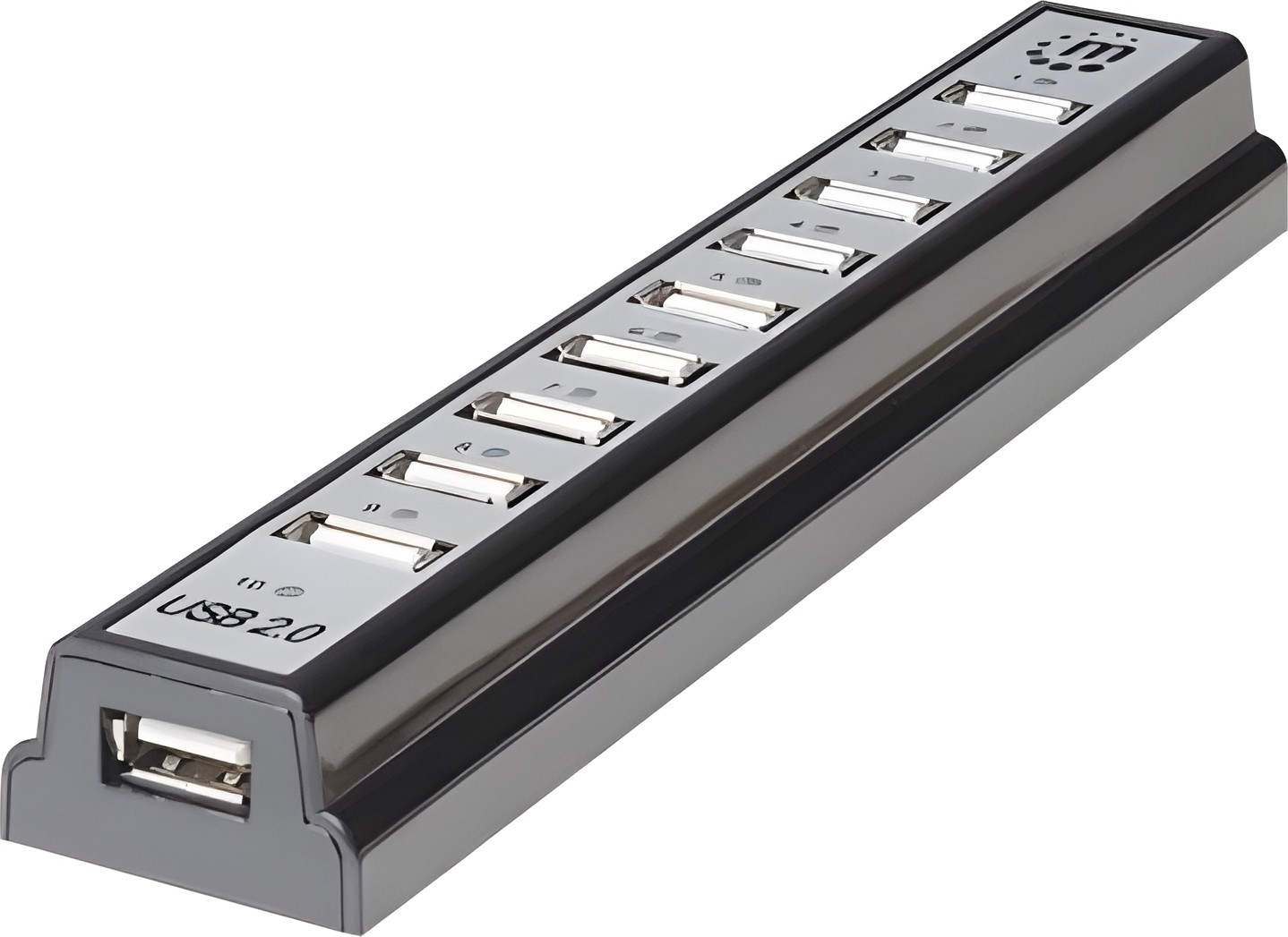 Manhattan 161572 USB-HUB 10-Port USB 2.0 Desktop Hub zwart