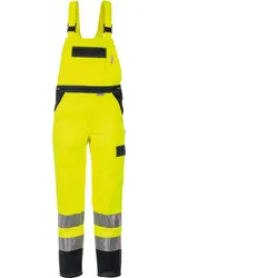 Warnschutz Latzhose "KONTRAST" - 56 - gelb/marine