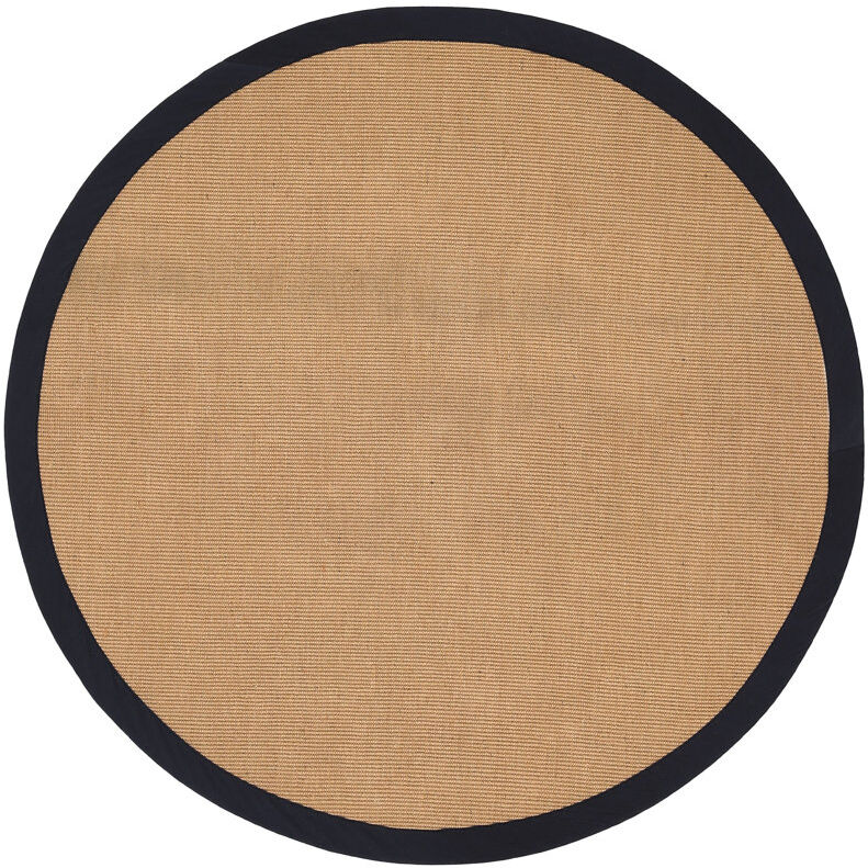 Carpetfine Sisal Hand Woven Black Rug Black/Brown Round 160cm