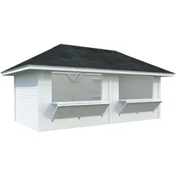 Palmako Kiosk Bianca 16,6 m2 Set 111 - 28 mm Lackierung in weiß