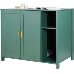 VEVOR Katzenschrank, 1050x680x885 mm, Katzenklo Schrank mit eingebauter Steckdose, Schublade & abnehmbarer Trennwand, passend für die meisten selbstreinigenden/intelligenten Katzentoiletten