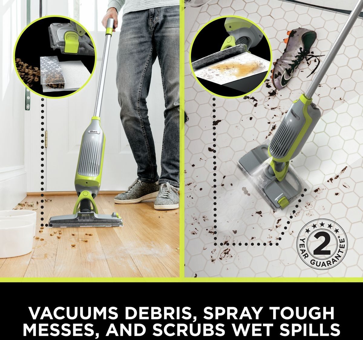 Shark VacMop VM200UK Cordless 2-in-1 Vacuum Mop with Targeted Spray