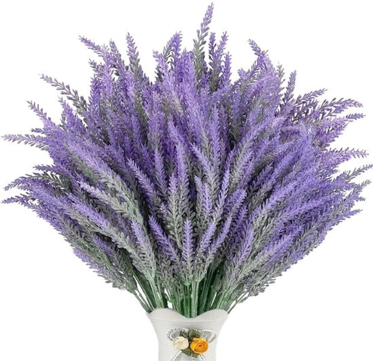 Dailygoods 12 stuks kunstlavendel met gedroogde bloemen, paars, 36 cm