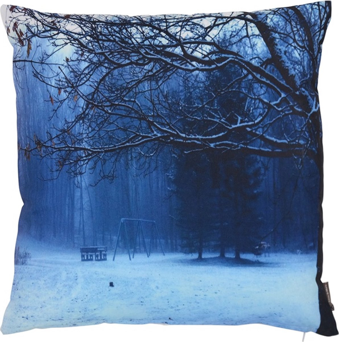 Linen & More Sierkussen met Winter Landschap Photoprint, 45 x 45 cm