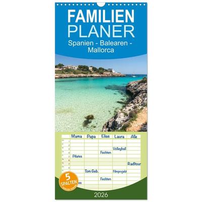Familienplaner 2026 - Spanien - Balearen - Mallorca mit 5 Spalten (Wandkalender, 21 x 45 cm) CALVENDO