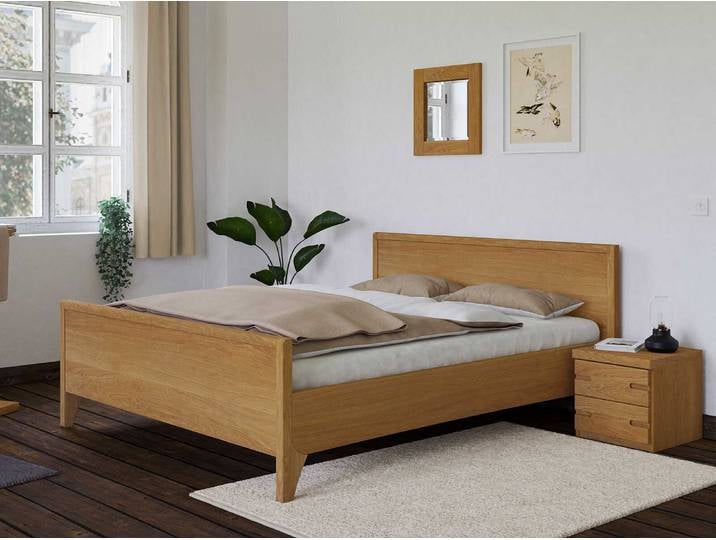 Eichenbett „Katja“ 80 x 190 cm Massivholz Eiche