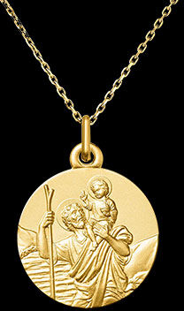 Edenly Medaille Heiliger Christophorus, GÃ¶ttlicher FÃ¼hrer â€“ 18-karÃ¤tiges G