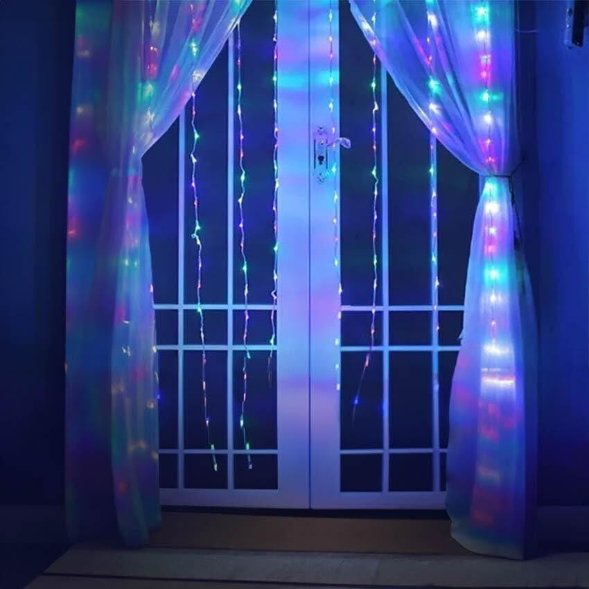 Dripio Platte lichtketting RGBY, 3 x 3 meter, inclusief 3 AA-batterijen