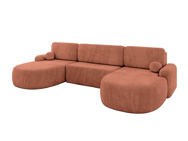 Wohnlandschaft LIRA-U Apricot - Dream Velvet 202.07