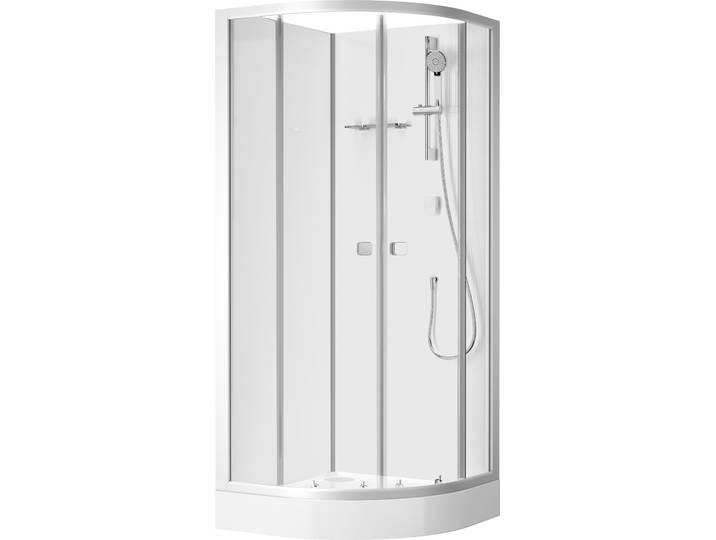Duschkabine 85x85 MARWELL Komplettdusche Shower Fresh Round - 85x85x205cm - Runddusche mit Gleittüren - hochwertige Aluminiumprofile
