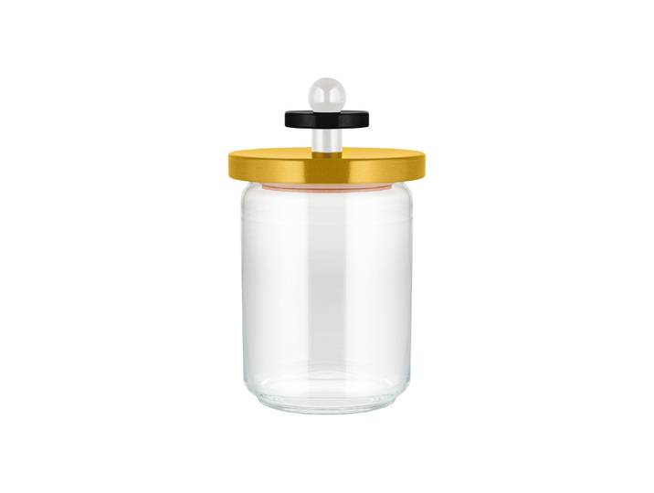 Alessi - Bocal hermétique Alessi 100 Values Collection - Jaune - Tilleul massif tourné certifié FSC - Designer Ettore Sottsass