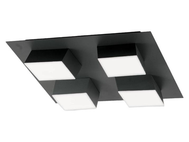 Lucas Square LED-Deckenleuchte 48W 4160lm 3000K Anthrazit - Metall- und Methacrylat-Gehäuse, dimmbar mit Phasenanschnitt, modernes Design IP20