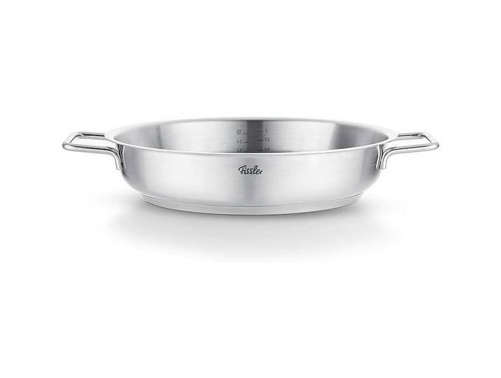 Fissler Servierpfanne Pure, Silber, Metall, Made in Germany, backofengeeignet, breiter Schüttrand, Kochen, Pfannen, Servierpfannen