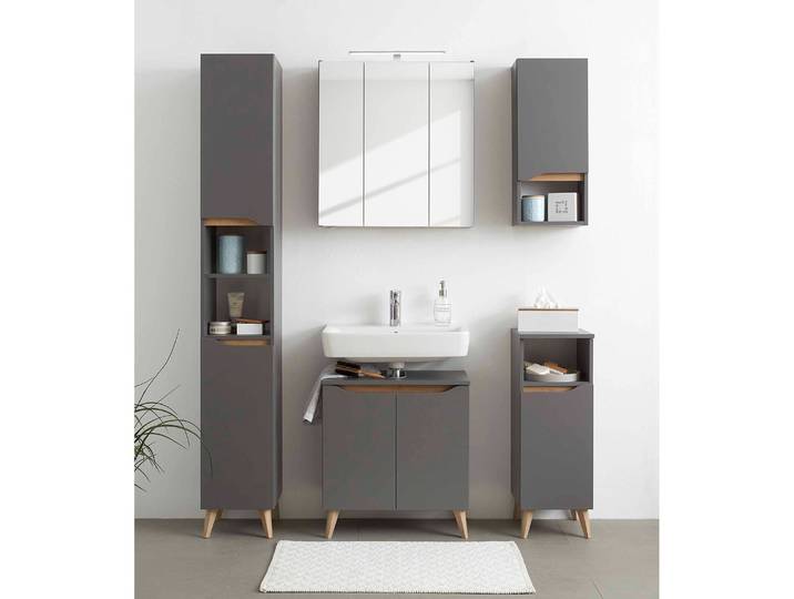 Badezimmerset I 5-teilig 120 x 186 x 33cm Grau