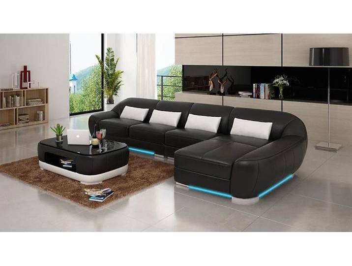 JVmoebel Ecksofa Ledersofa mit USB-Anschluss, modernes Design in elegantem Stil, Made in Europa