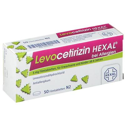 Levocetirizin Hexal bei Allergien 5 mg Filmtabl. 50 St Filmtabletten