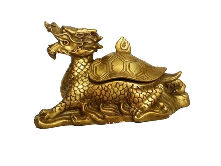 Tortue dragon à couvercle ouvert en laiton, décoration de la maison