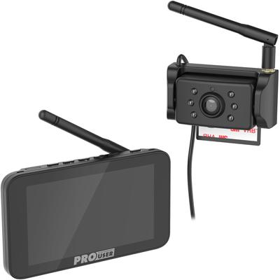 Rückfahrkamera PROUSER "Rückfahr-Kamerasystem kabellos 5" Monitor", schwarz, B:8cm H:14cm T:2,5cm, Kunststoff, Camcorder