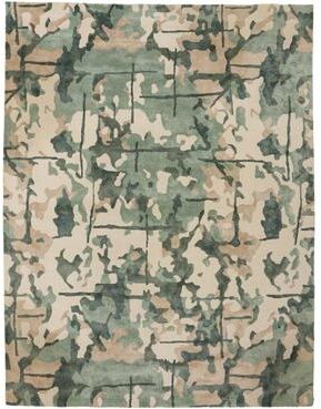 Alora Decor Viola Cream/Green Abstract Hand-Tufted Wool Area Rug