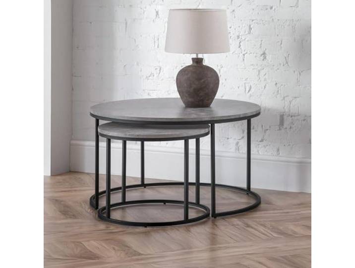 Julian Bowen Runder Couchtisch „Staten“, in Satzform, Betonoptik