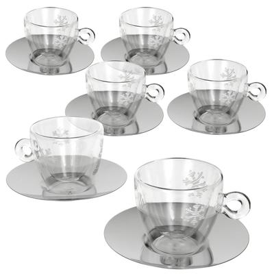 6er Set Thermo Glastasse Christmas 165ml mit Untertasse*****Standort: Wa-Raum*****Standort: Wa-Raum
