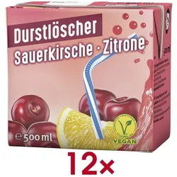 Durstlöscher Fruchtsaftgetränk »Sauerkirsch-Zitrone« 12 Stück gelb