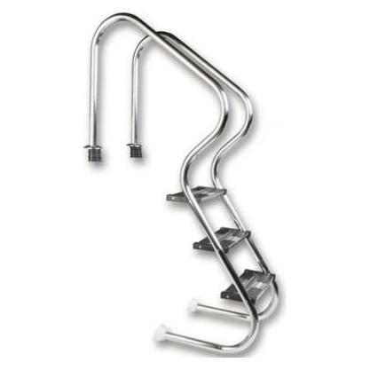 Azuro Edelstahlleiter COMFORT 3-Stufen - für Pools über 1,10m Höhe (36147126)